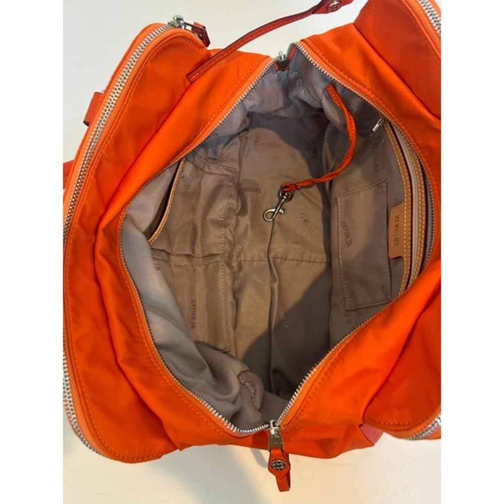 MZ Wallace Orange Nylon Pleated Crossbody Tote - Picture 5 of 11